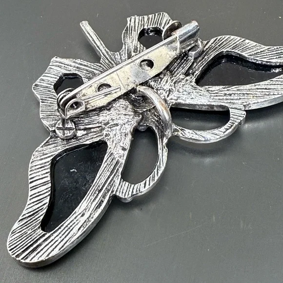 Vintage Colorful Butterfly Mother of Pearl and Brooch or Pendant - Picture 4 of 6